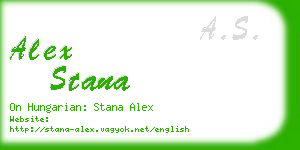 alex stana business card
